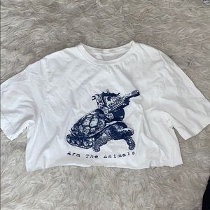 Arm the animals white crop top